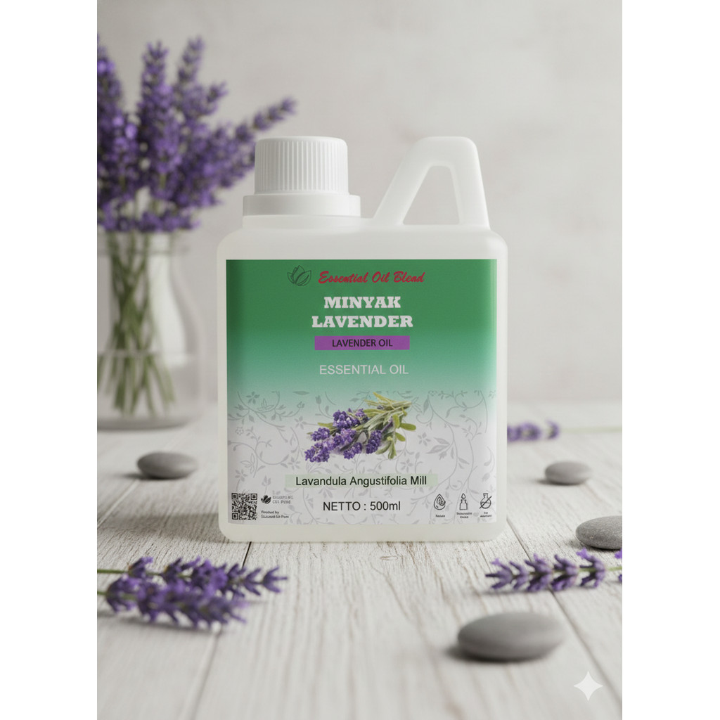 500ml Minyak Lavender Essential Oil - Minyak Esensial Lavender Aromaterapi Penenang
