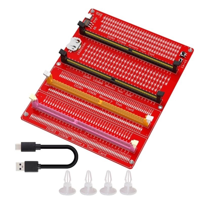 PC Desktop Mainboard Board DDR3DDR4DDR5 RMMUMM Memory Slot Tester Card with LED Light for Desktop Se
