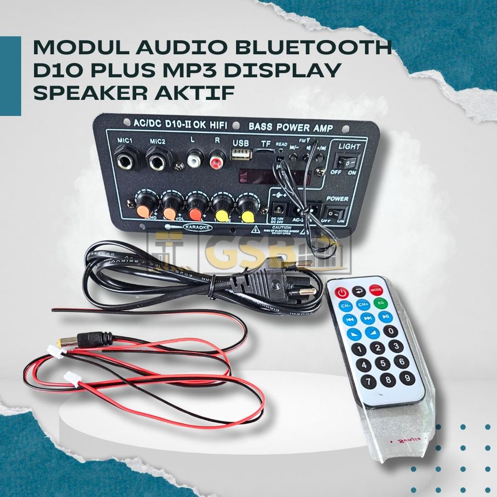 Modul Audio Bluetooth D10 Plus MP3 Display Speaker Aktif