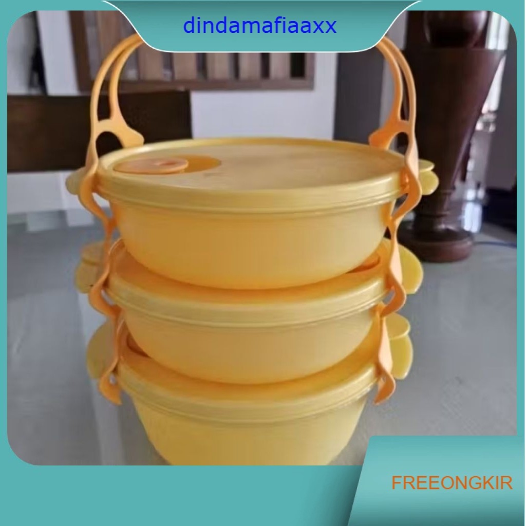 Tupperware carry all bowl reguler / cab / rantang bulat 3 susun