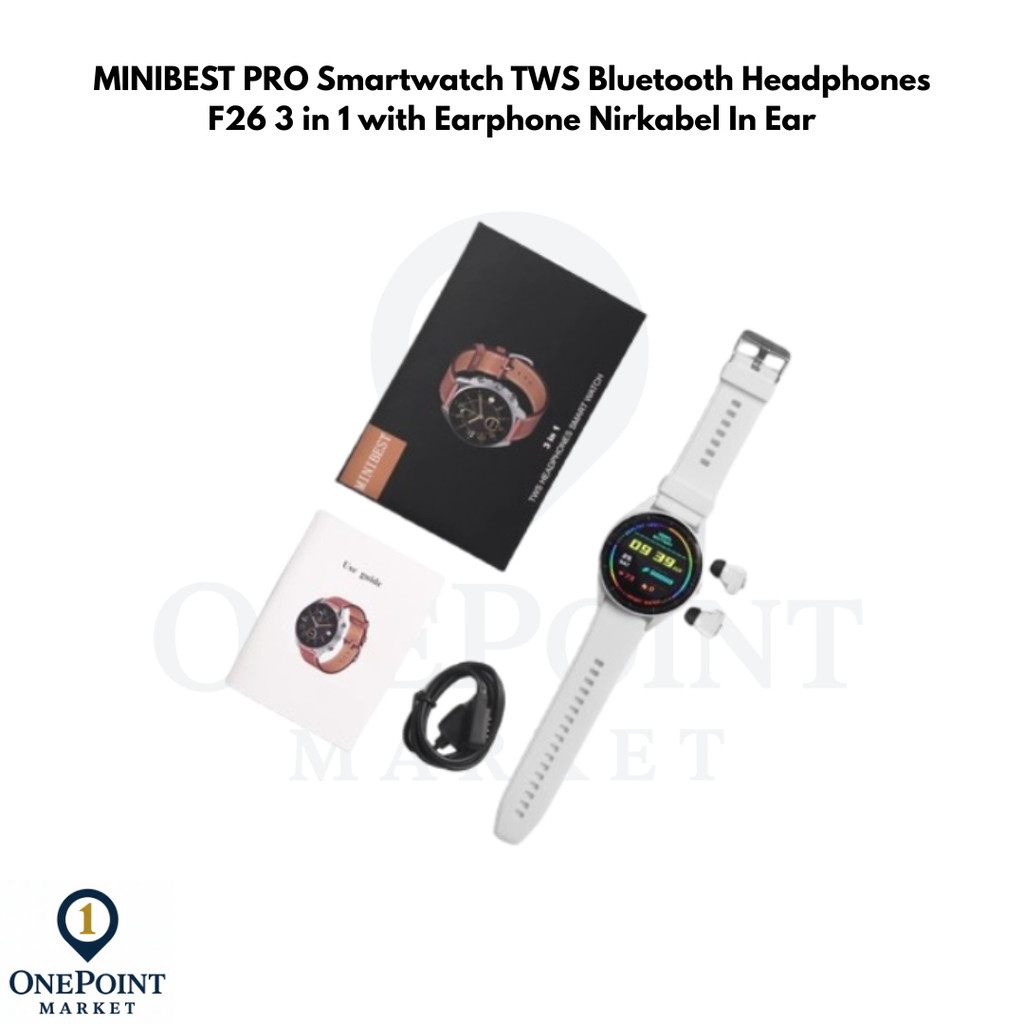 MINIBEST PRO Smartwatch TWS Bluetooth Headphones F26 3 in 1 with Earphone Nirkabel In Ear
