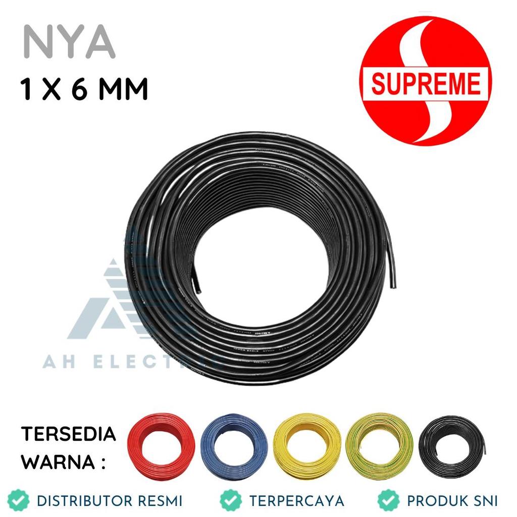 Supreme NYA 6 mm rol @100M / NYA 6mm / Kabel Listrik Kawat Tunggal