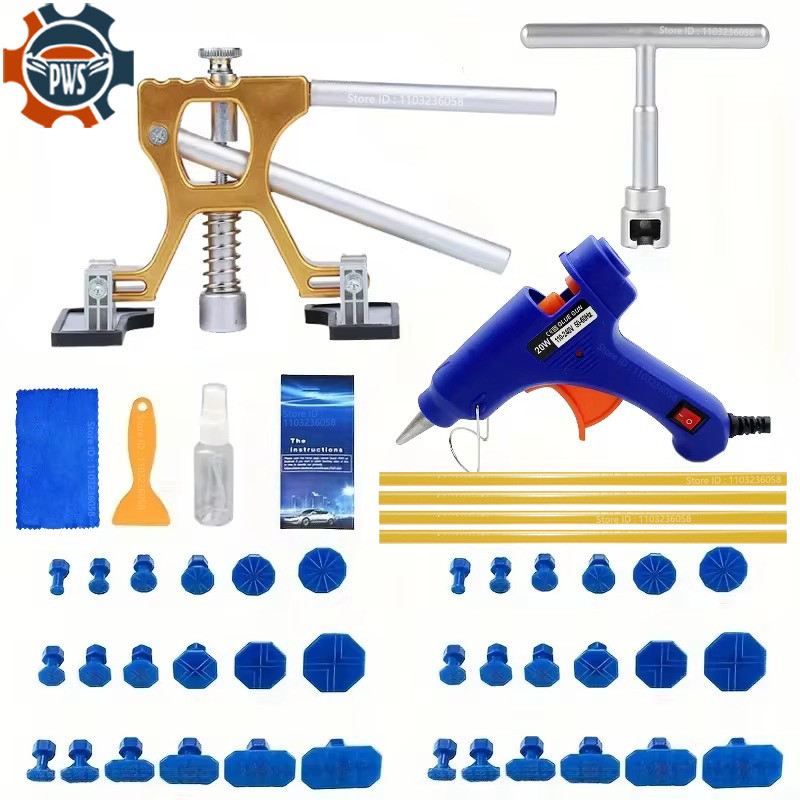 PWSAuto Body Dent Repair Kit Car Dent Puller With Golden Dent Puller For Auto Body Dent Removal Mino