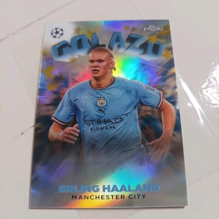 Kartu Bola Topps Chrome Refractor Erling Haaland Manchester City | RARE 2ND
