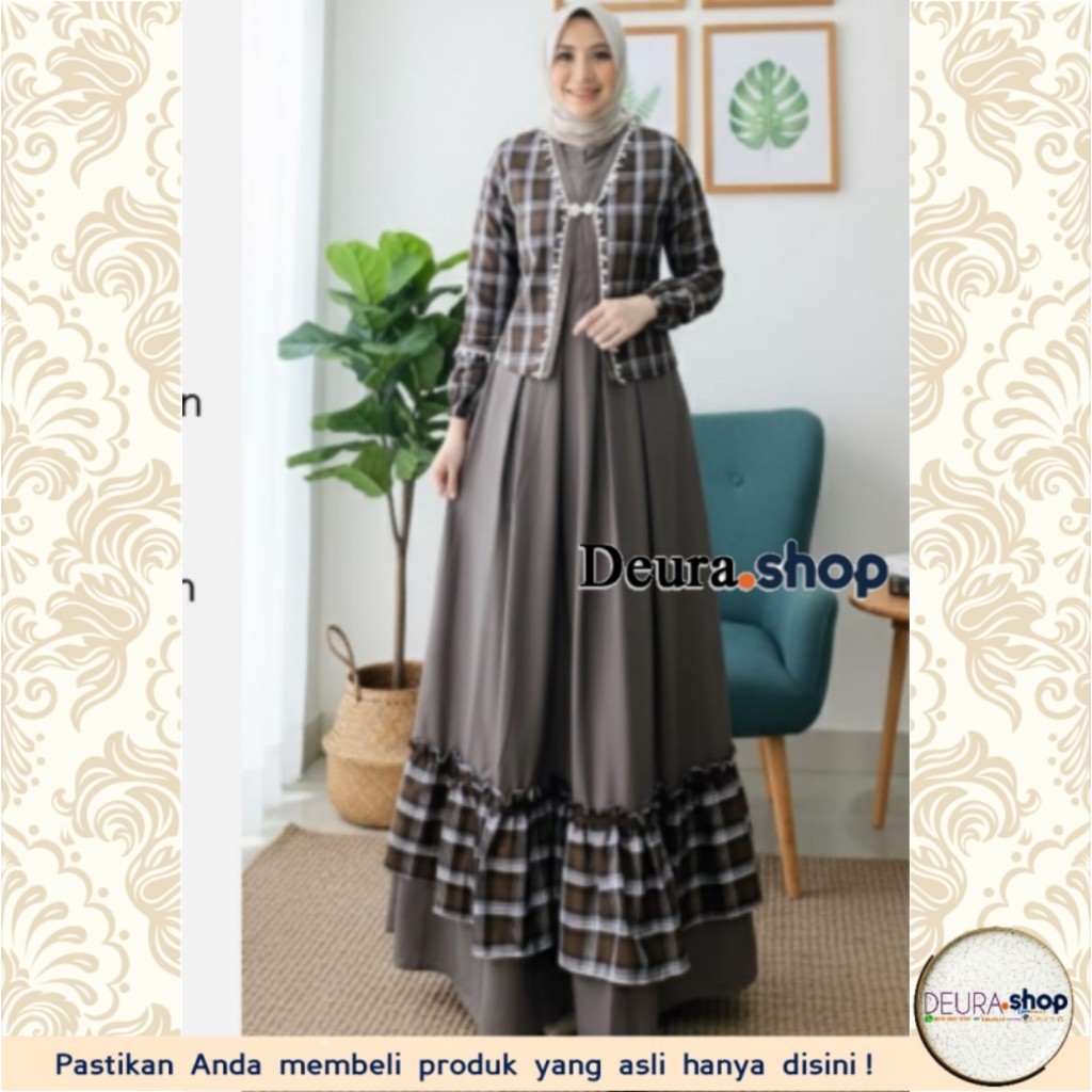 Setelan Gamis Deura SD-514  / Busana Muslim Lebaran Terbaru / Gamis Deura Original