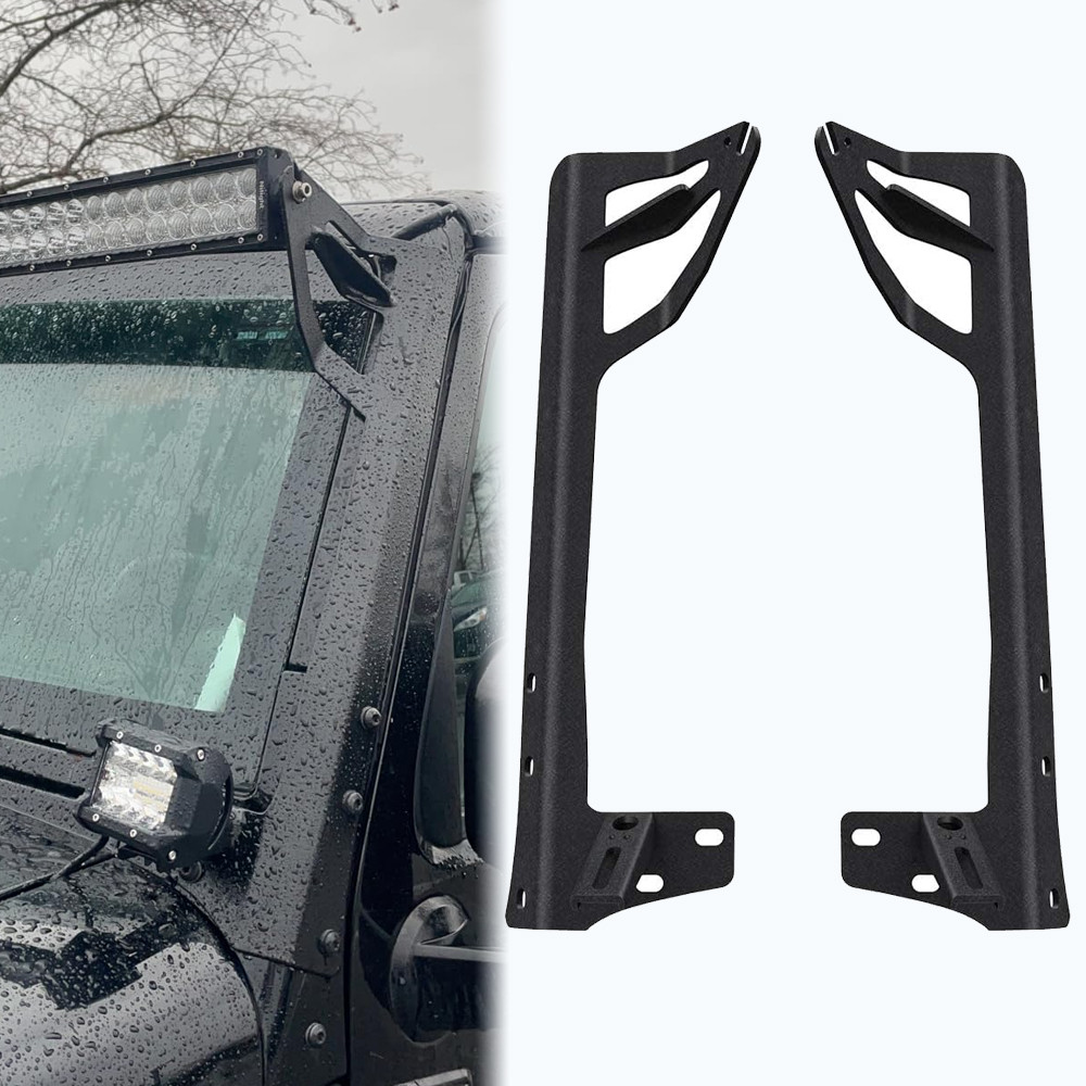 Upper Windshield Light Bar Mounting Brackets for 50 Inch LED Light Bar Compatible with Jeep Wrangler