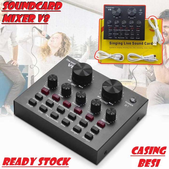 Sound card V8 Mixer SoundCard V8 MIXER Audio USB External Soundcard V8