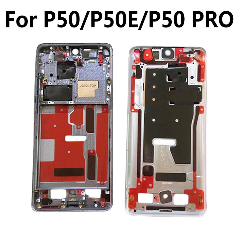 New For Huawei P50 Pro P50E Middle Frame Front Back Plate Bezel LCD Supporting Housing Faceplate Hol