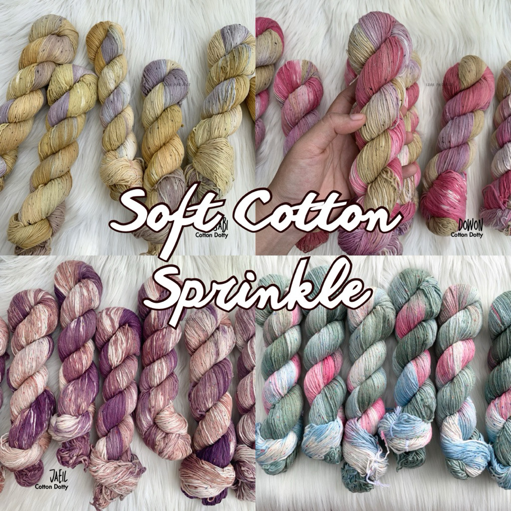 Benang Cotton Sprinkle Ombre - Benang Katun Dotty - Benang Katun Oreo
