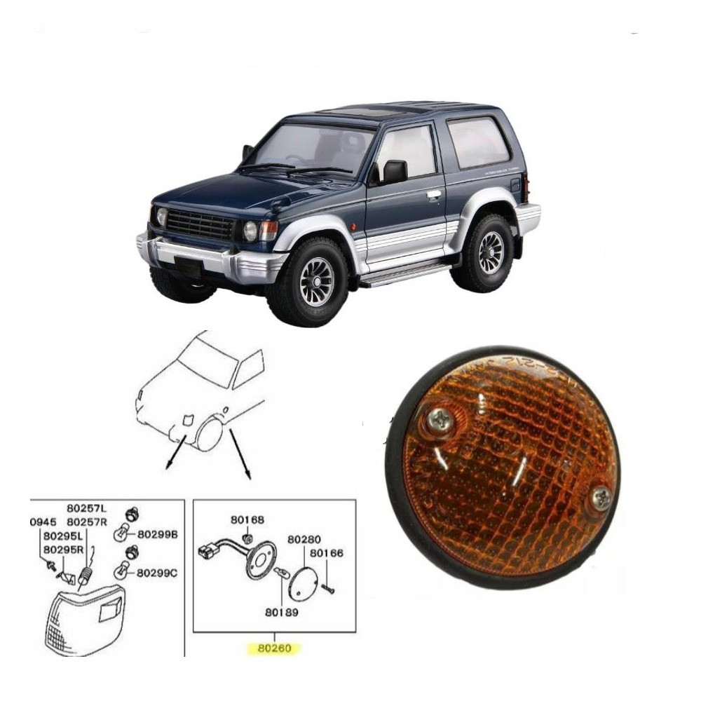 1 Pcs LHD or RHD Side Signal Turn Lamp with Bulb for Pajero V20 MB831091 Lamp Kit for Montero V30 Tu