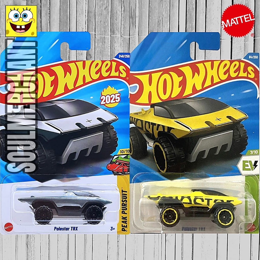 Hot Wheels Polestar TRX Silver Kuning - Diecast Mobil Listrik Offroad