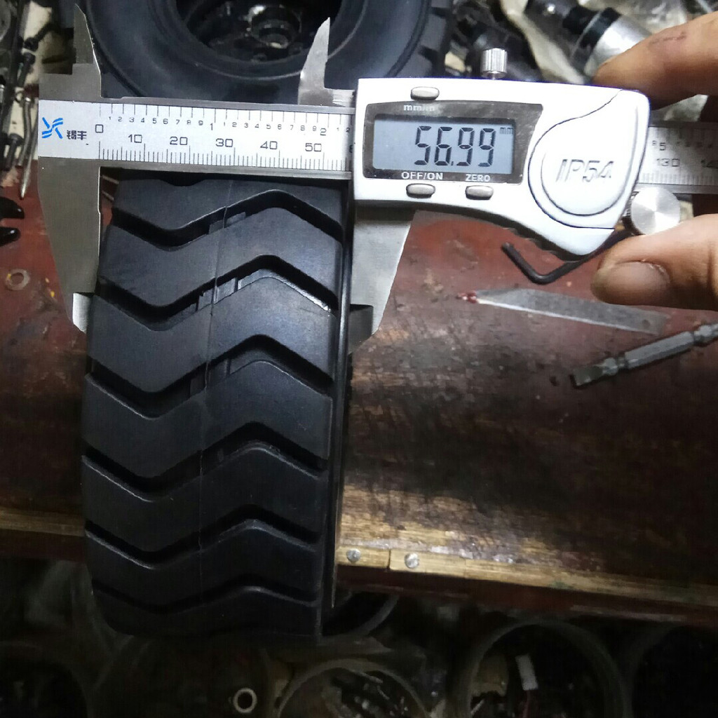 Rubber RC Loader 57mm Tires Accessories for 1/14 1/12 Tamiya RC Dump Truck RC Bulldozer Carbolite Ex