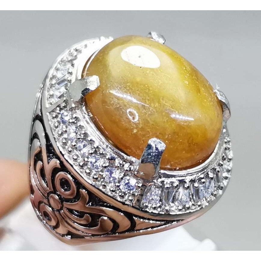 Cincin batu akik mani gajah madu ring cakar