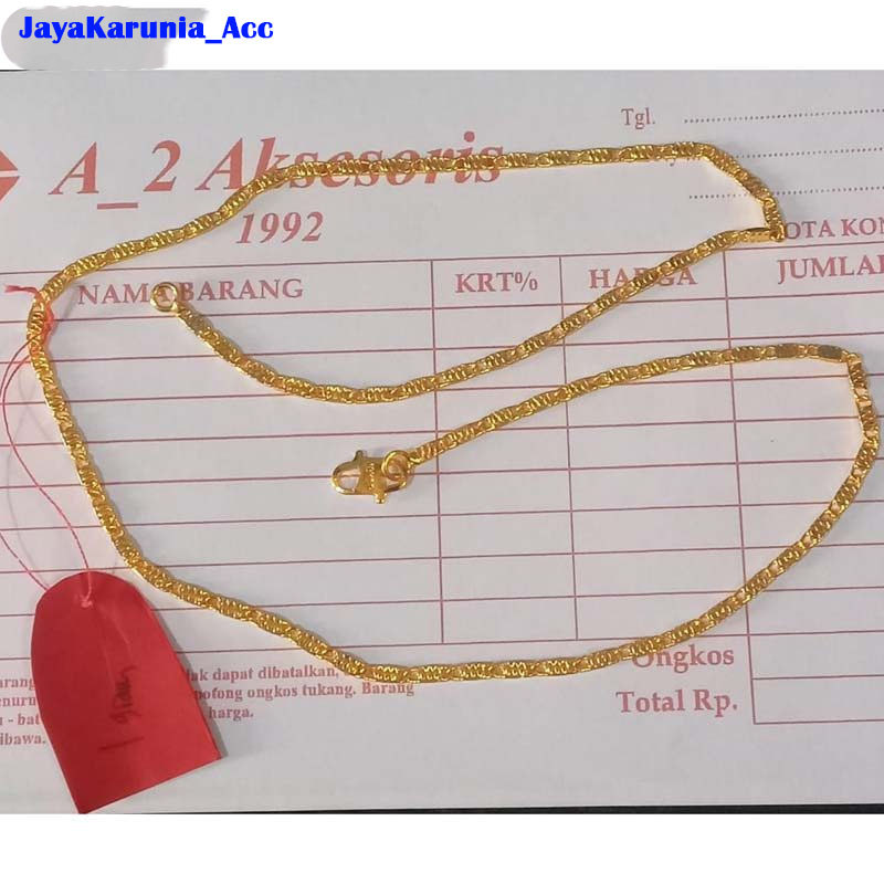 Kalung Emas Asli 24karat Motif Tempe Peca Kopi Gepeng Kadar 1gram Ada surat gratis dompet