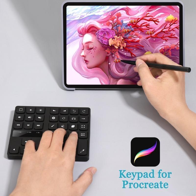 Drawing Keyboard 35Keys, Wireless Keypad for Procreate Comfortable Typing