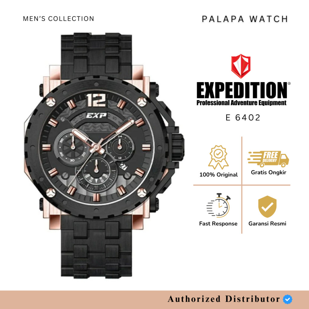 PROMO Jam Tangan Pria Expedition EXP 6402 / E 6402 / E6402 Rantai Sporty Watch Original