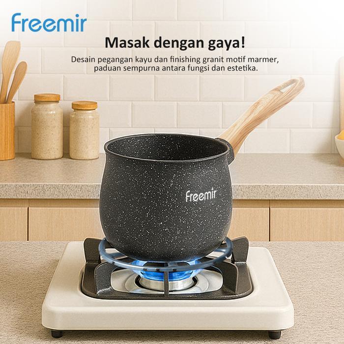 Promo [NEW LAUNCH] freemir Panci Kopi Panci Anti Lengket Anti Tumpah Mini Gemoy MPASI Bahan Batu Gra