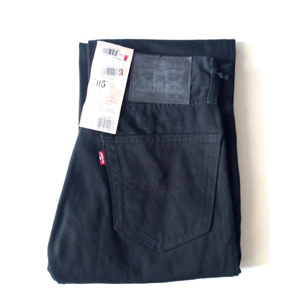 Celana Panjang Levis 505 Black Reguler Fit Original Jeans 505-0647