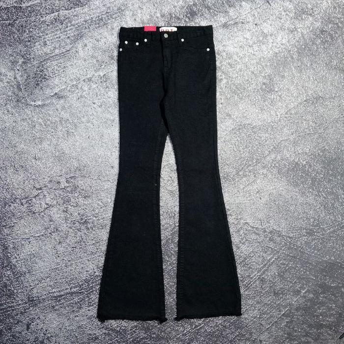 Celana panjang jeans high waist OOTJ SEOUL cut bray hitam bagus size 28
