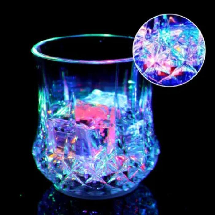 Gelas plastik unik estetik gelas Cafe desain old fashioned rock LED glass 200ml by Fusion part