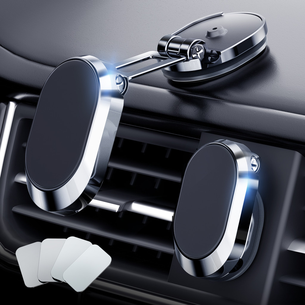 Fonken 360 rotating Metal Magnetic Phone Holder Car Phone Holder Stand Zinc Alloy Magnet Car Support