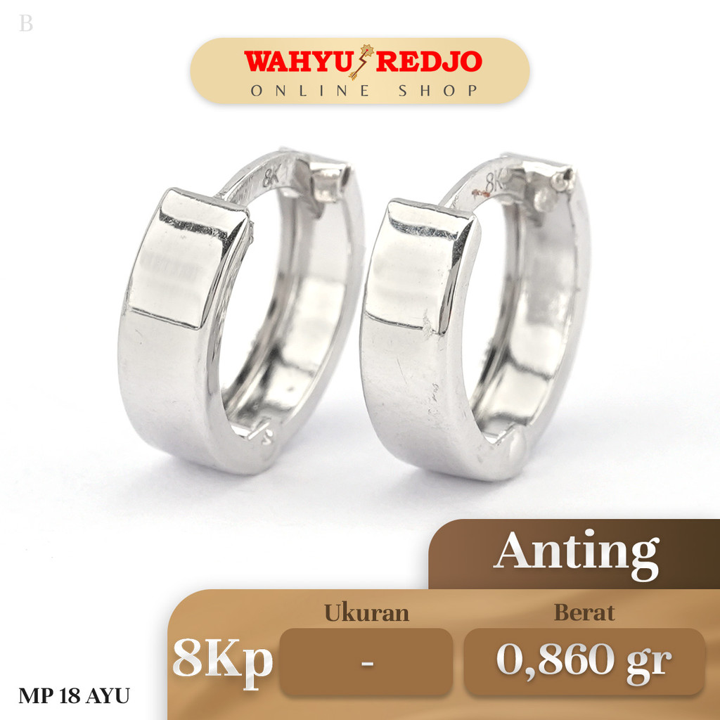 Anting Emas Putih AYU Kadar 8K Wahyu Redjo AN-8KP 31058531-PMR