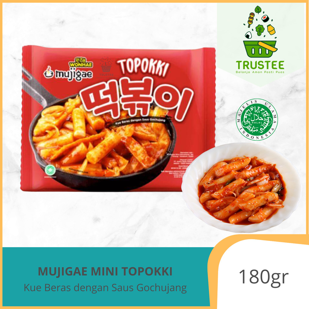 Mujigae Topokki Tteokbokki Kue Beras Saus Gochujang Instan Halal 195gr