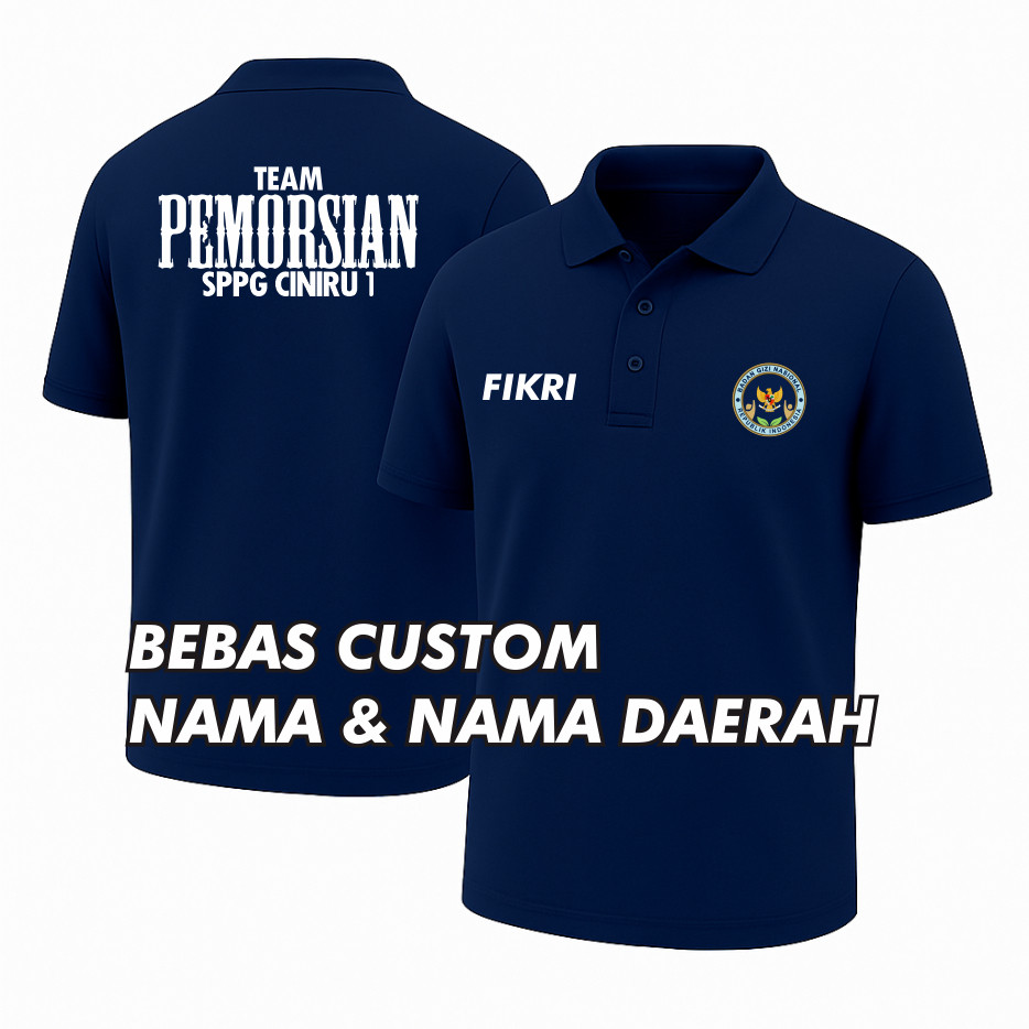 MYHS 2 POLO TEAM PEMORSIAN - Kaos SPPG Resmi Program Gizi Nasional | Baju Kerja Tim Distribusi Makan