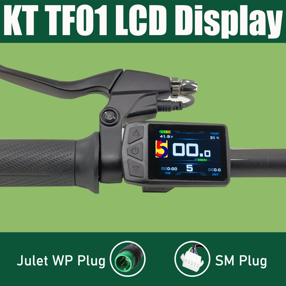 Layar LCD KT Berwarna TF01 24V/36V/48V Layar LCD KT Pintar dengan Colokan Julet WP/Colokan SM Untuk 