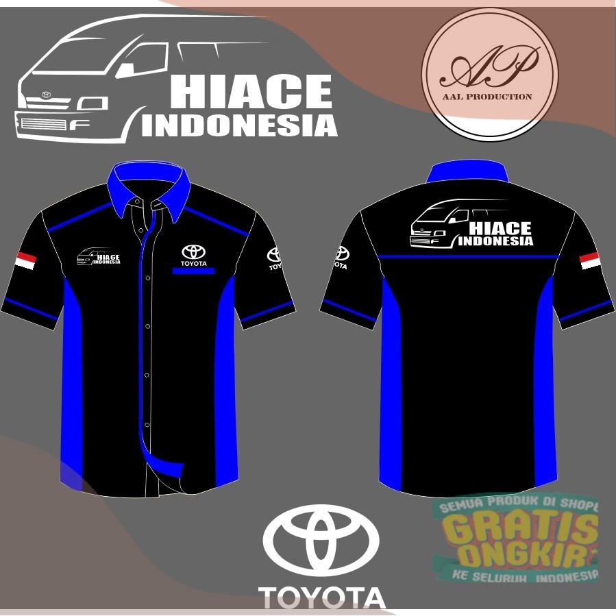 Kemeja Hem Toyota Hiace Indonesia Full Bordir Bahan Drill Premiumpakaian pria lainnya