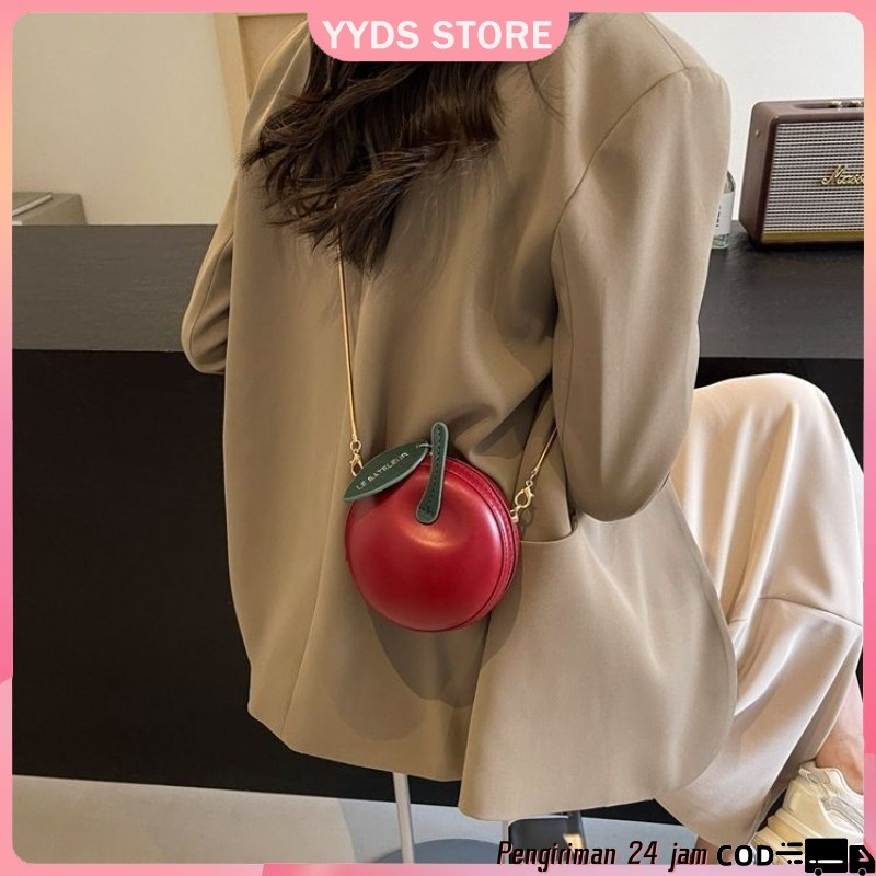 Slingbag Mini Korea Kulit Imitasi Wanita - Tas Rantai Kecil Elegan buat Jalan-Jalan & Kencan