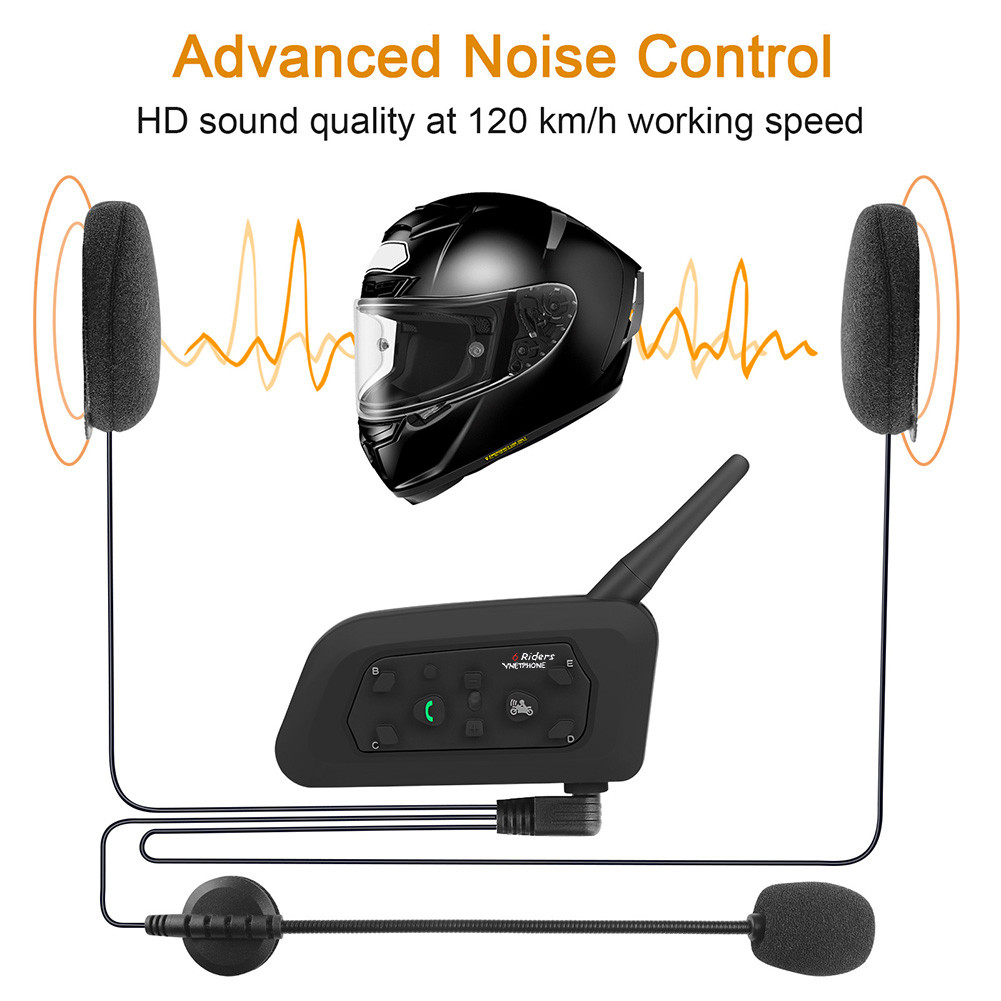 Motorcycle Intercom V6 V4 Microphone Clip Motorcycle Helmet Headset Intercom Bluetooth-Compatible He