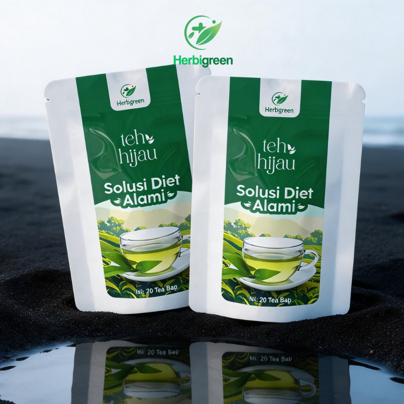 HERBIGREEN TEA Teh diet Detox Penurun Berat badan Alami Obat Langsing Herbal Diet Detox sliming Tea 
