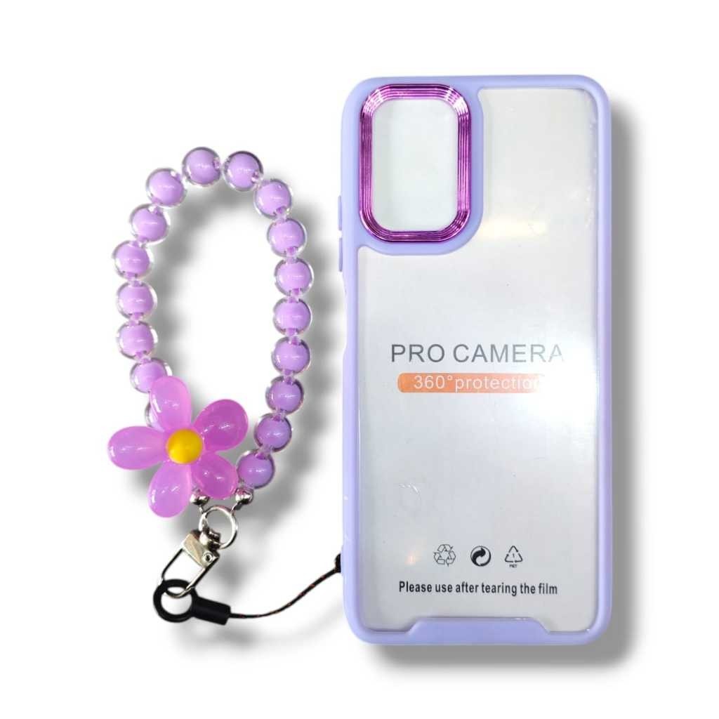 [ Case Xiaomi Redmi 10 4G / 10 5G / 10A / 10C / 12C ] Case Crystal Transparan Frame Warna + Tali Man