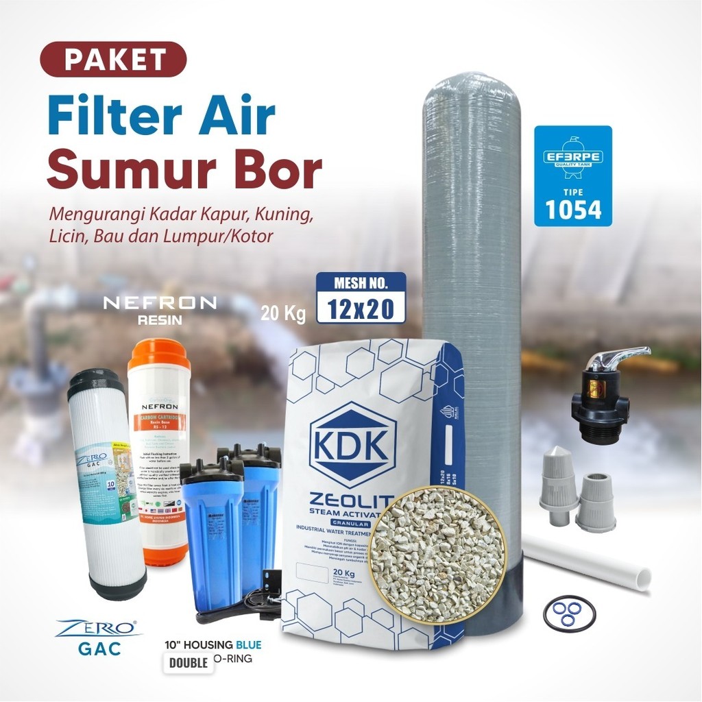 Paket Filter Air Sumur/Tanah | Mengurangi Air Berkapur,