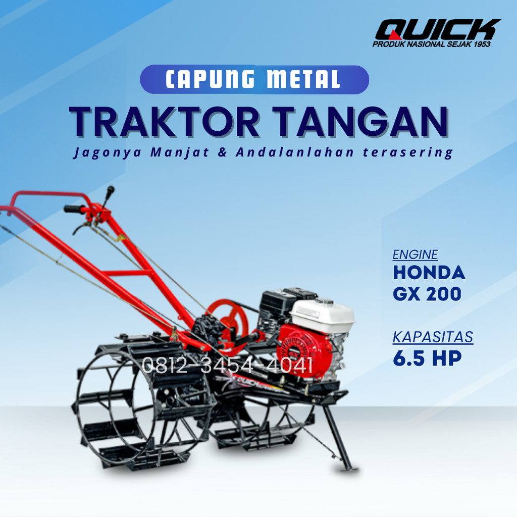 Traktor Mesin Quick Capung / Mesin Bajak Bensin Honda GX 200