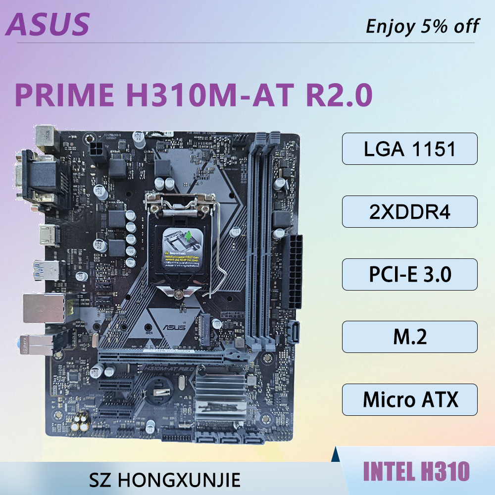 PRIME H310M-AT R2.0 Motherboard LGA 1151 CPU Support i3-9100 i3-9100F i5-9400 i5-9400F i7-8700 DDR4 