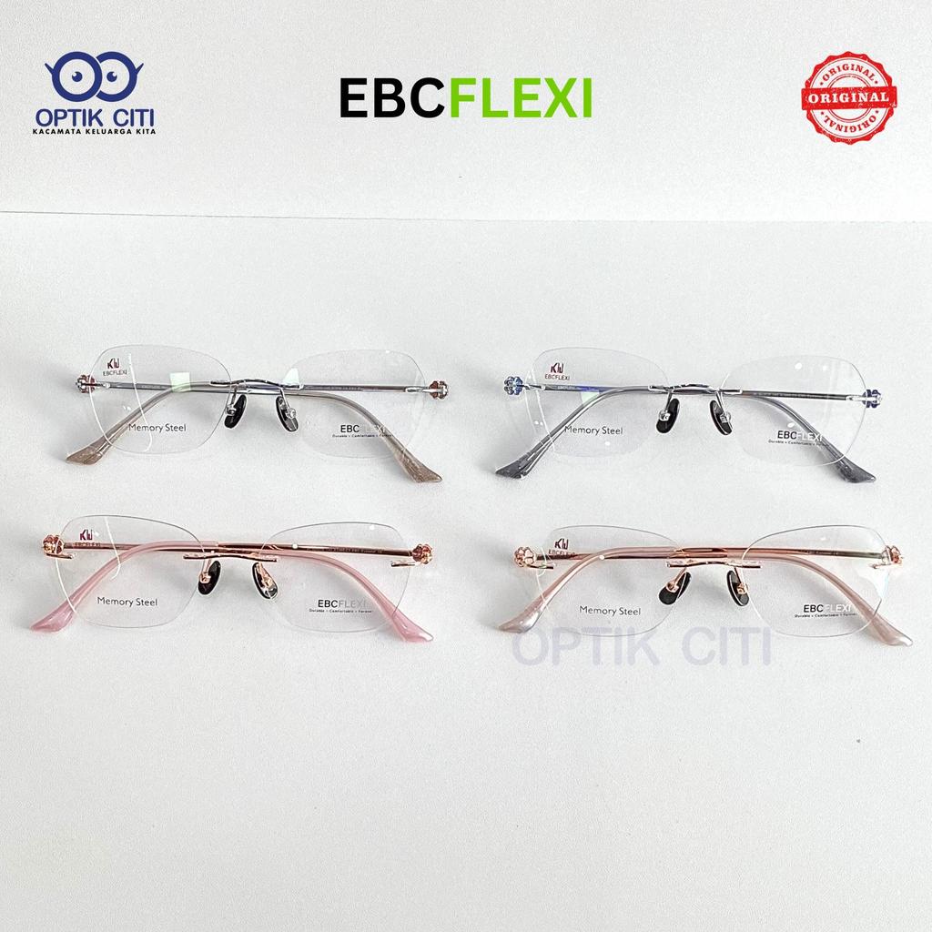 Frame Kacamata Rimless Bor Memory Steel Original EBC Flexi 1046