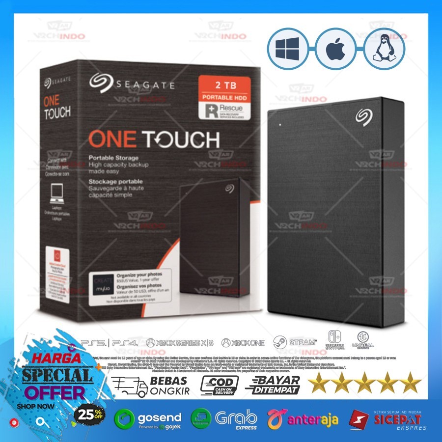 Seagate External Hardisk One Touch - Hardisk Eksternal 2 TB 