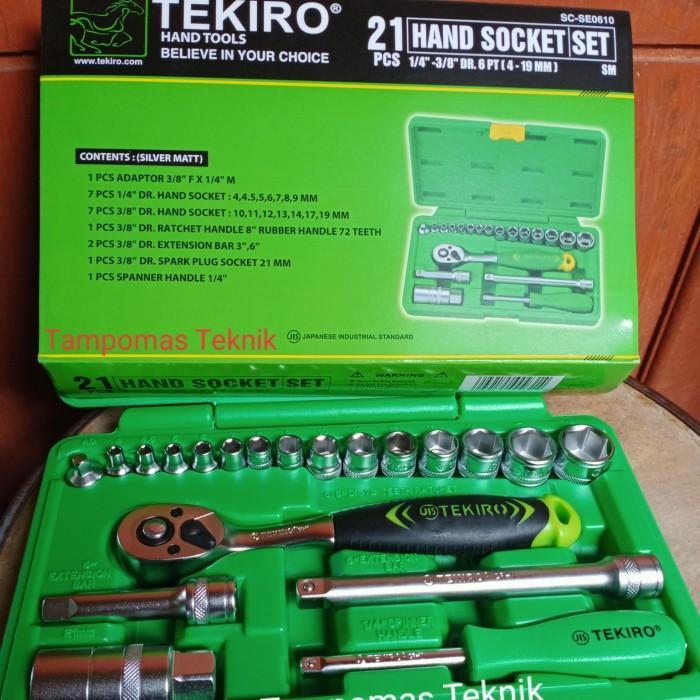 Kunci Sok Tekiro 21 pcs DR.1/4" - 1/8" Hand Socket Set Tekiro Original