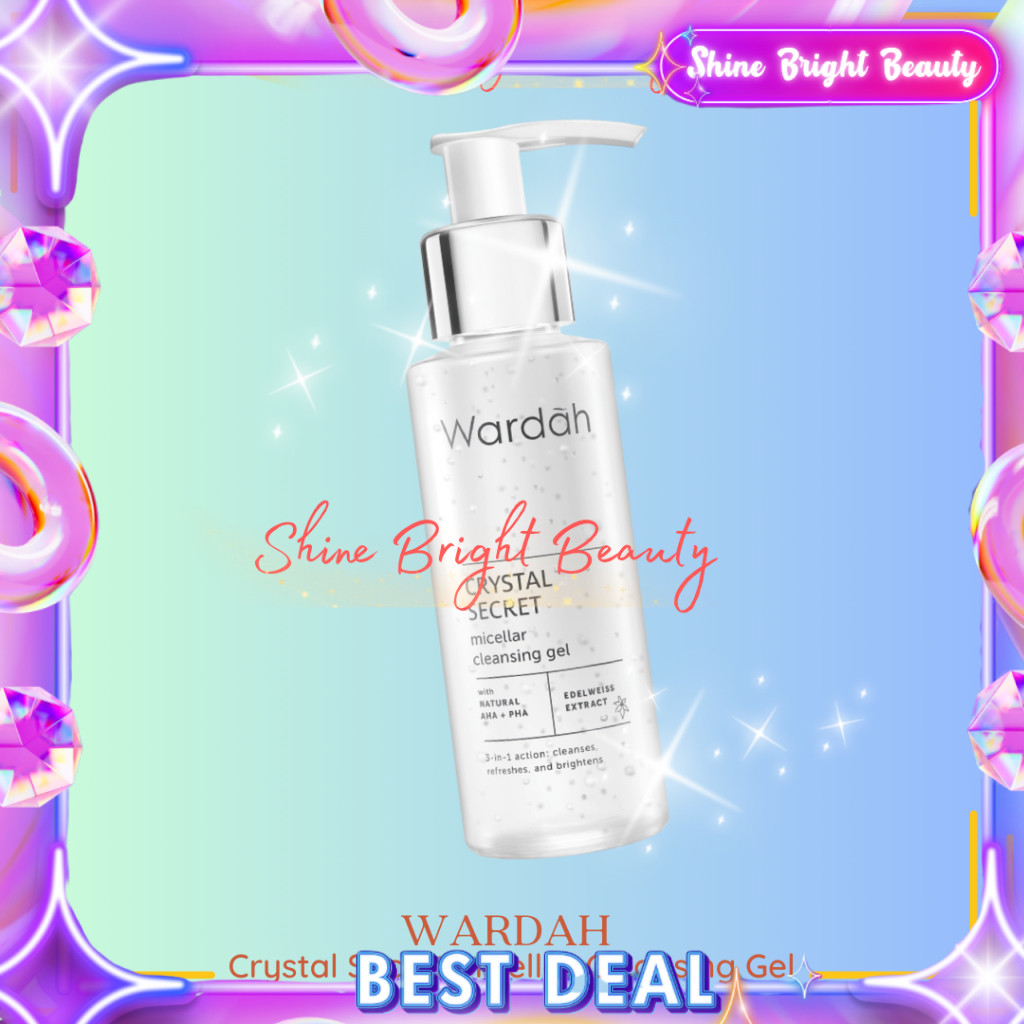 Wardah Crystal Secret Micellar Cleansing Gel 95 ml - Micellar untuk kulit berminyak - Pembersih Muka