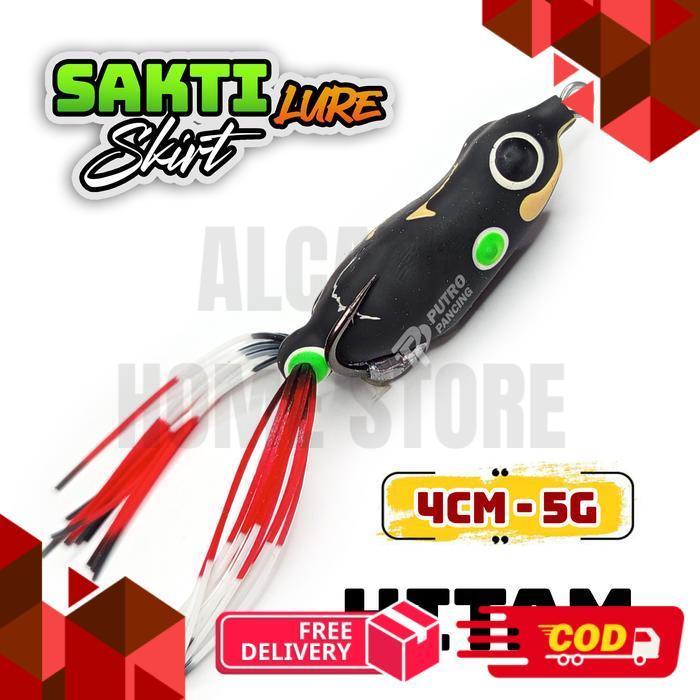 Lure Softfrog SAKTI LURE SKIRT Soft Frog Kodok Katak karet - Hitam
