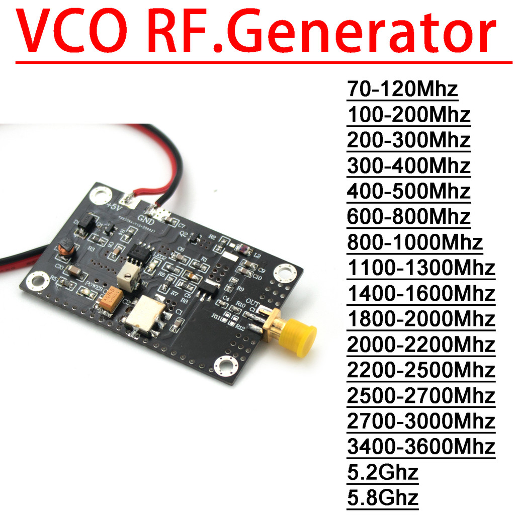 433Mhz - 5.8Ghz VCO RF Generator Source For 2.4Ghz Wifi FM Rao Communication SDR Receiver LORA Heliu