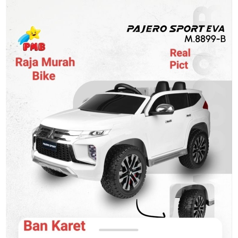 BM Mobil Aki Anak PMB M-8899 Pajero Sport Ban Karet Eva Mobilan Aki Anak PMB Mainan Anak Mobil Aki P