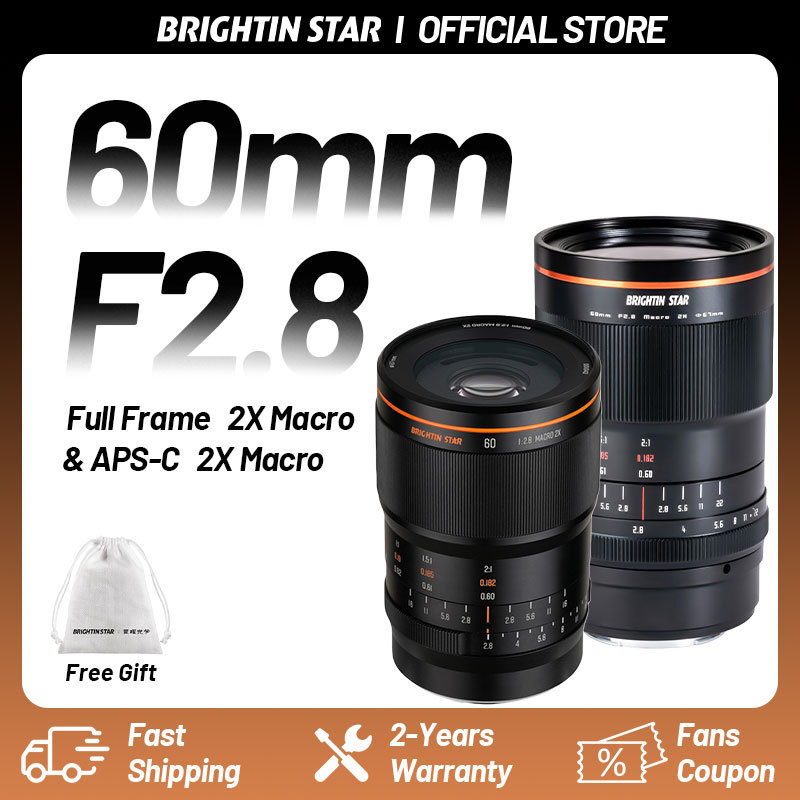 Brightin Star 60mm F2.8 APS-C & Full Frame 2X Macro Lensa Mirrorless Fokus Manual untuk Nikon Z Cano