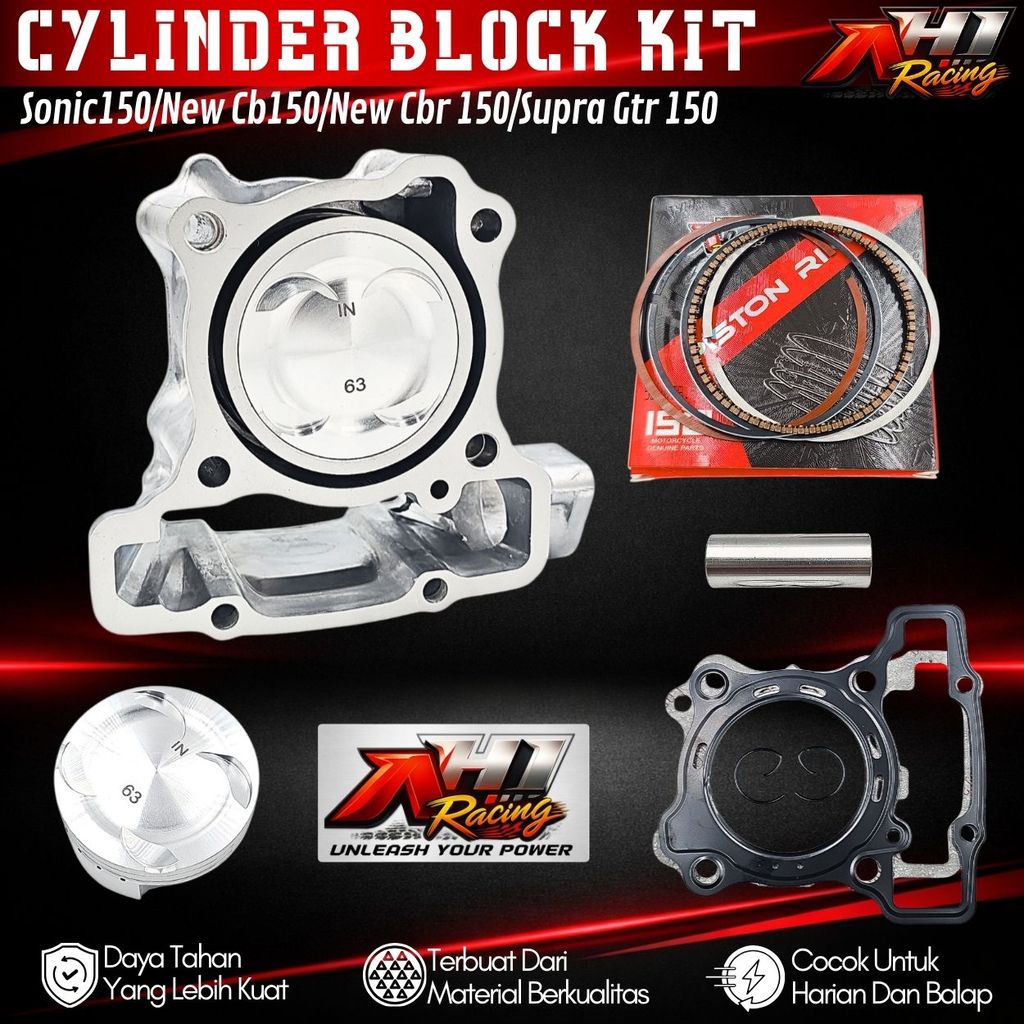 Block Blok Seher Boring Bore Up Sonic 150 New CB150 CBR150 CBR CB Supra GTR 150 62 63 Mm AH1 Racing 