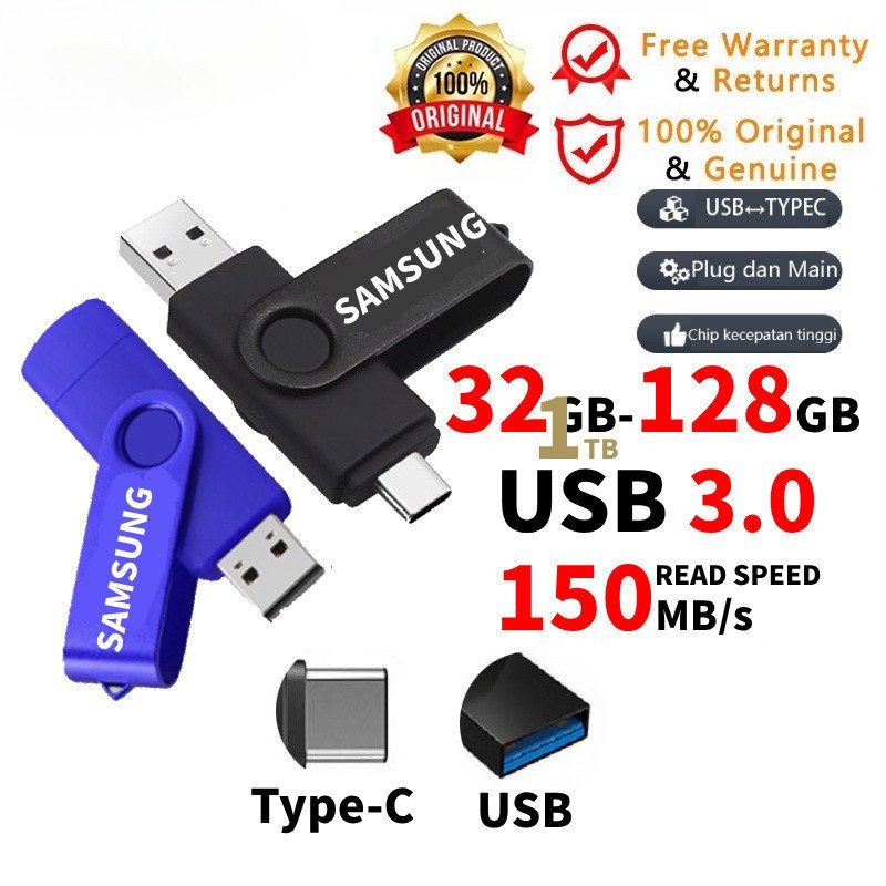 SAN  DISK OTG FLASHDISK OTG TYPE C USB 32GB/64GGB/128GB FLASH DRIVE ULTRA DUAL USB 3.1 Flashdisk hp 