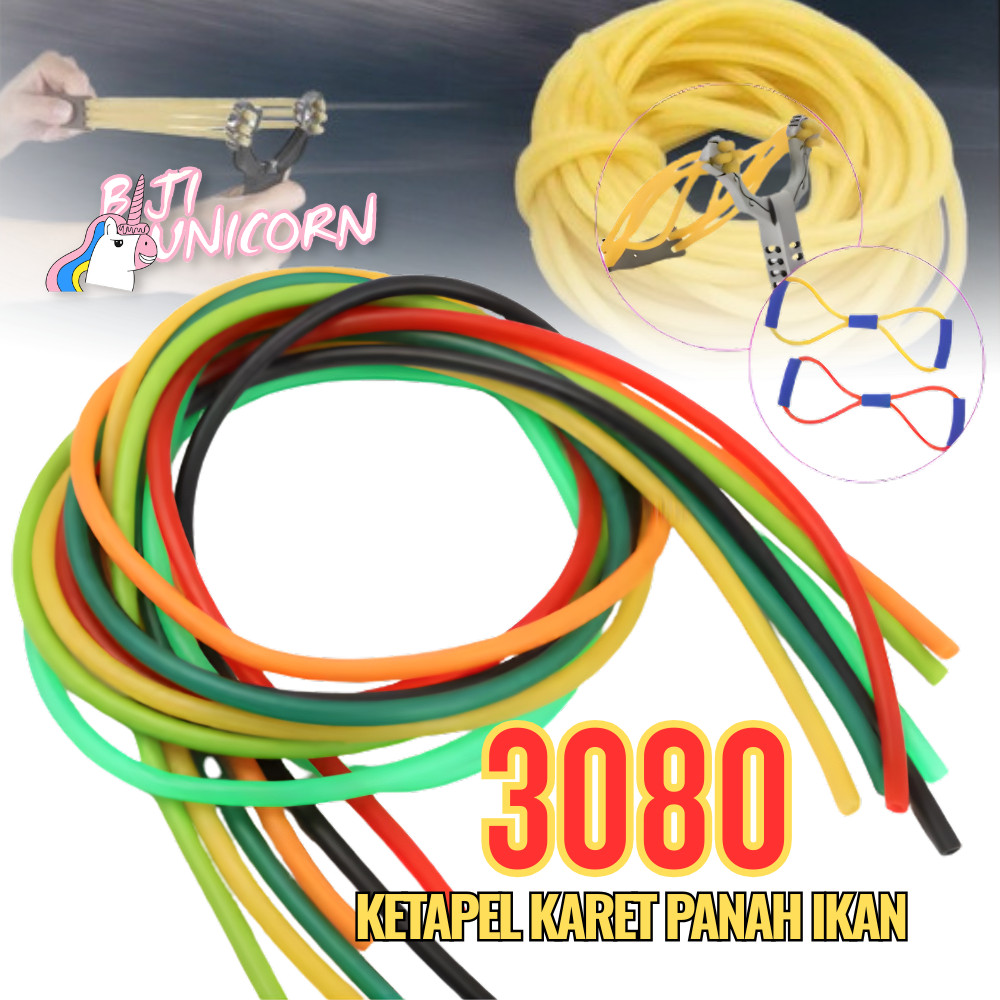 Karet Panah Ikan 3080 Speargun Tebal 8mm Lobang 3mm Ketapel Ikan Panah Slingshot Rubber Tube Latex E