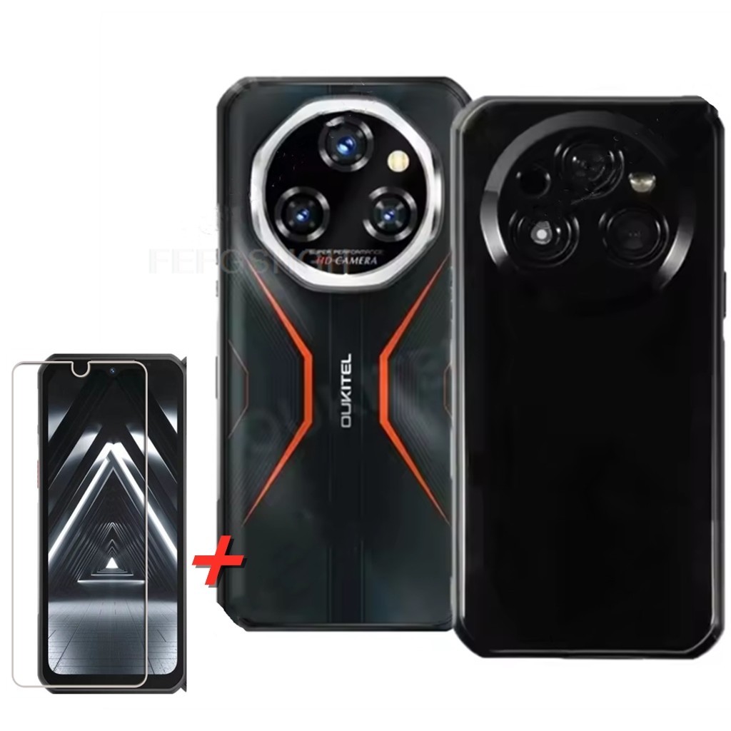 Protective Glass For Oukitel WP55 Pro 6.58"  Case Silicone Clear Cover For OukitelWP55Pro OukitelWP5