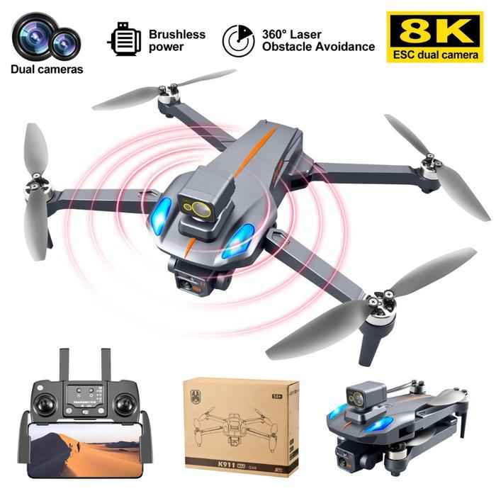 drone GPS brushless K911 max kamera wifi FPV 8K sensor anti tabrak 1km - Warna